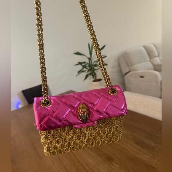 Kurt Geiger Pink and Gold Chain Shoulder Bag - Picture 2 of 5